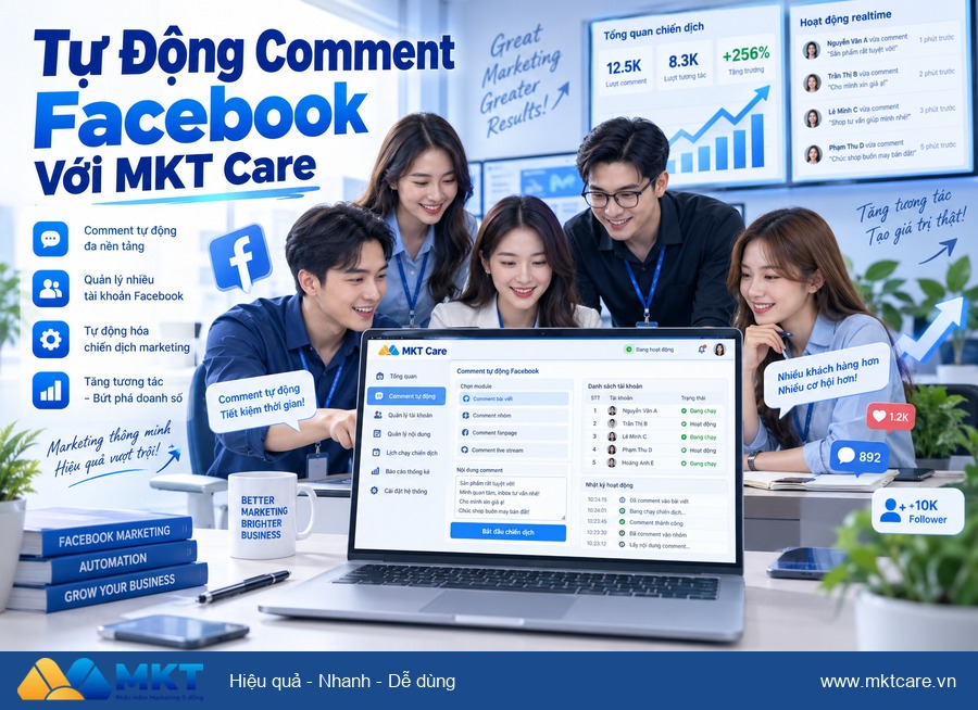tự động comment theo từ khóa - Tự Động Comment Facebook Với MKT Care
