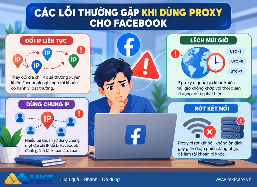 cách chọn proxy nuôi nick Facebook - lỗi thường gặp khi dùng proxy cho tài khoản Facebook