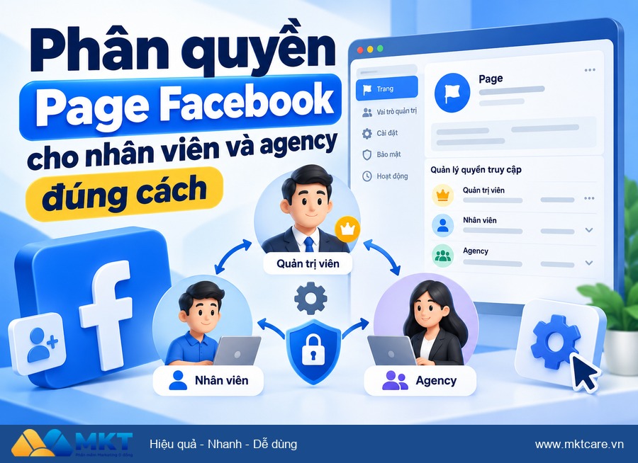Phần mềm MKT - cách phân quyền Page Facebook cho nhân viên và agency