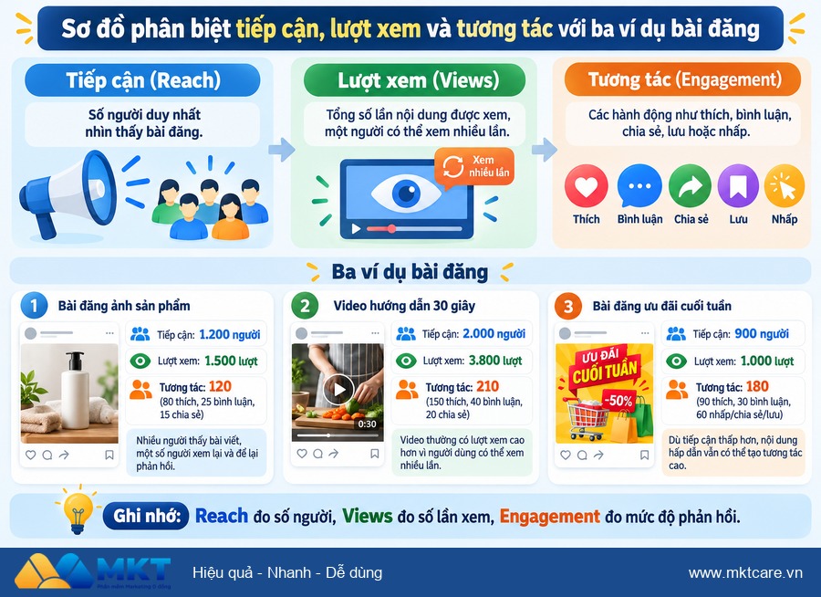cách tăng tương tác Facebook hiệu quả nhất - phân biệt tương tác Facebook với tiếp cận và lượt xem